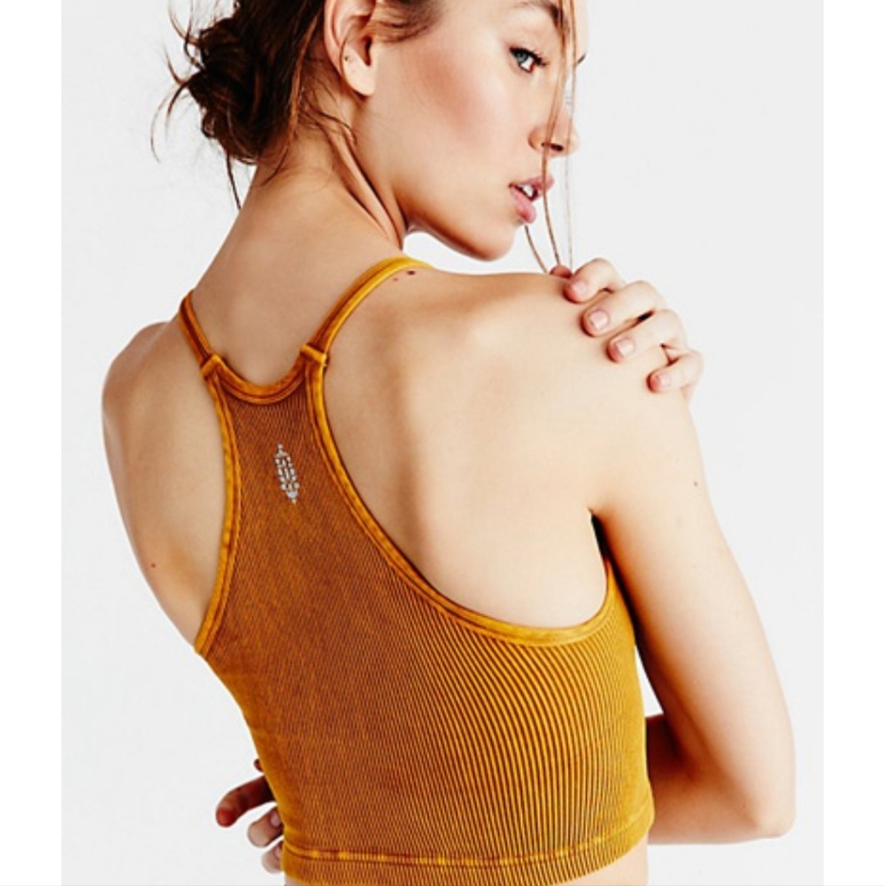 FP Movement Happiness Runs Tank Top Mustard Ribbed Tank Top Size XL